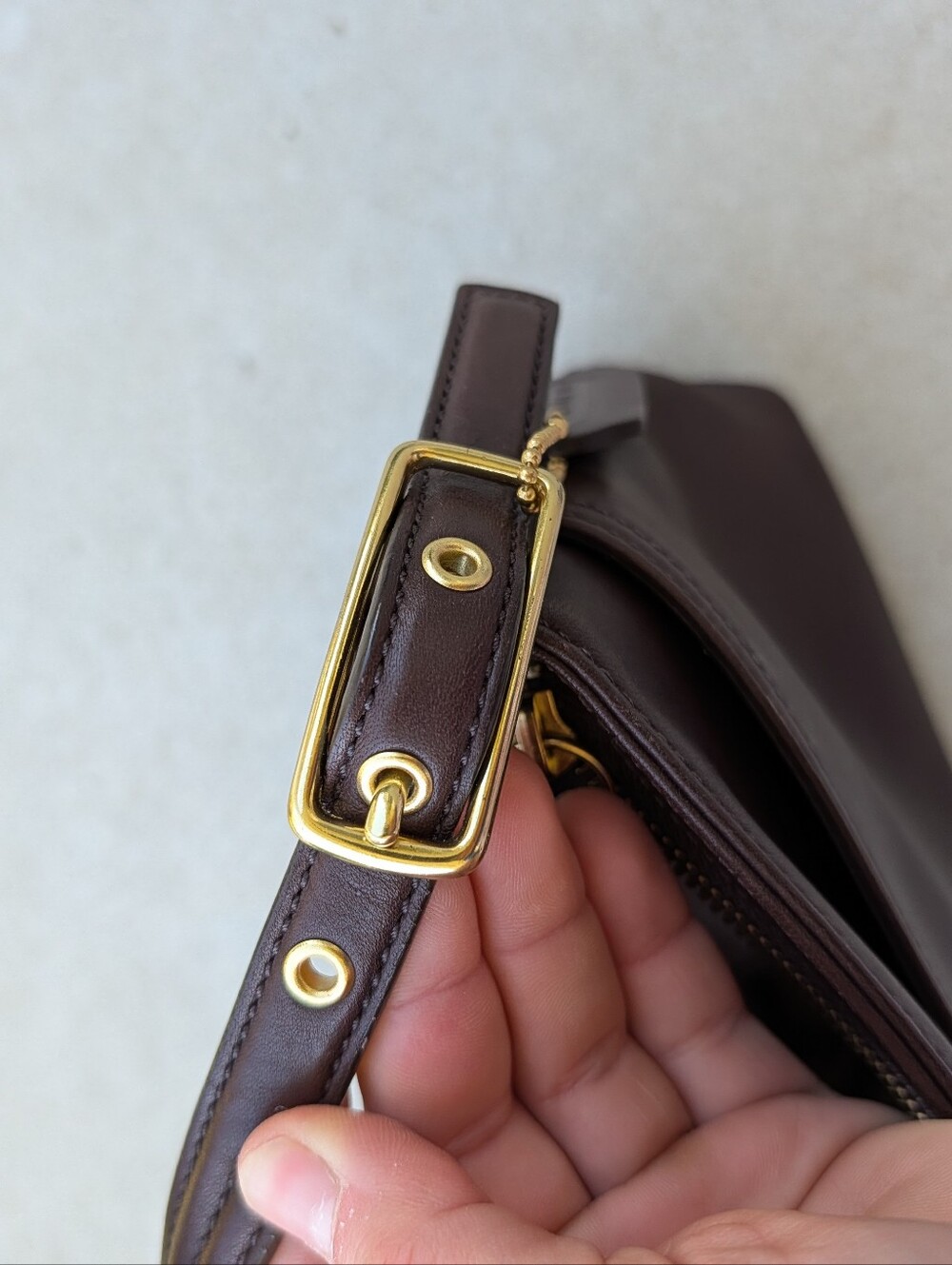 Vintage Y2K 2000s Coach 9861 Legacy Brown Leather Gold Slim Shoulder Hobo Bag - Picture 5 of 8